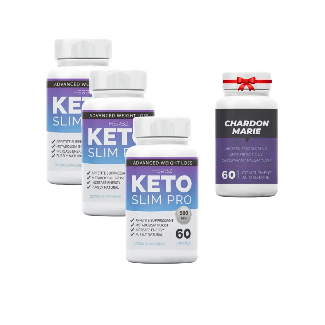 3 x Keto Slim Pro Advanced Weight Loss 180 Capsules + Chardon Marie 60 Capsules