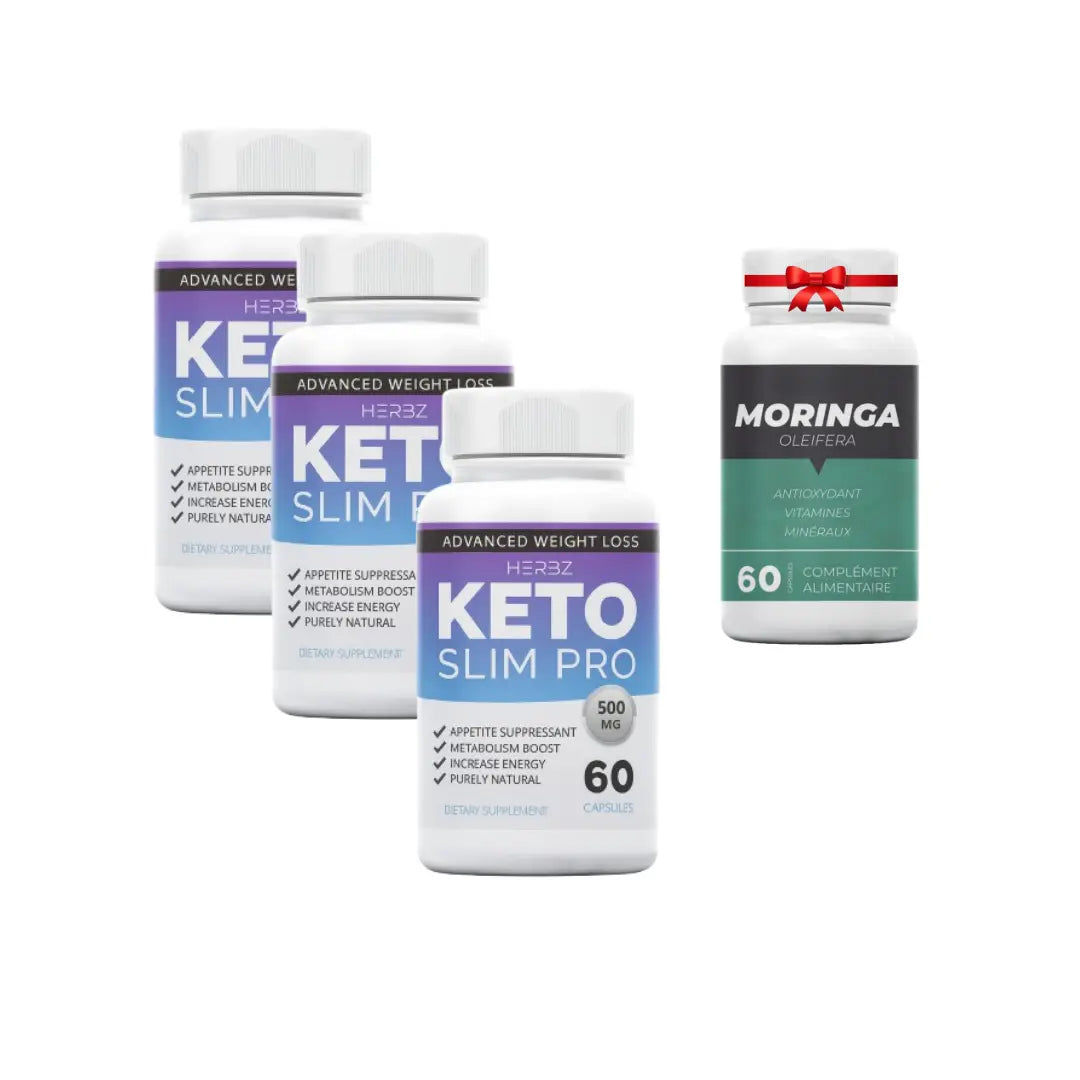 3 x Keto Slim Pro Weight Loss 180 Capsules + Moringa 60 capsules Cadeaux
