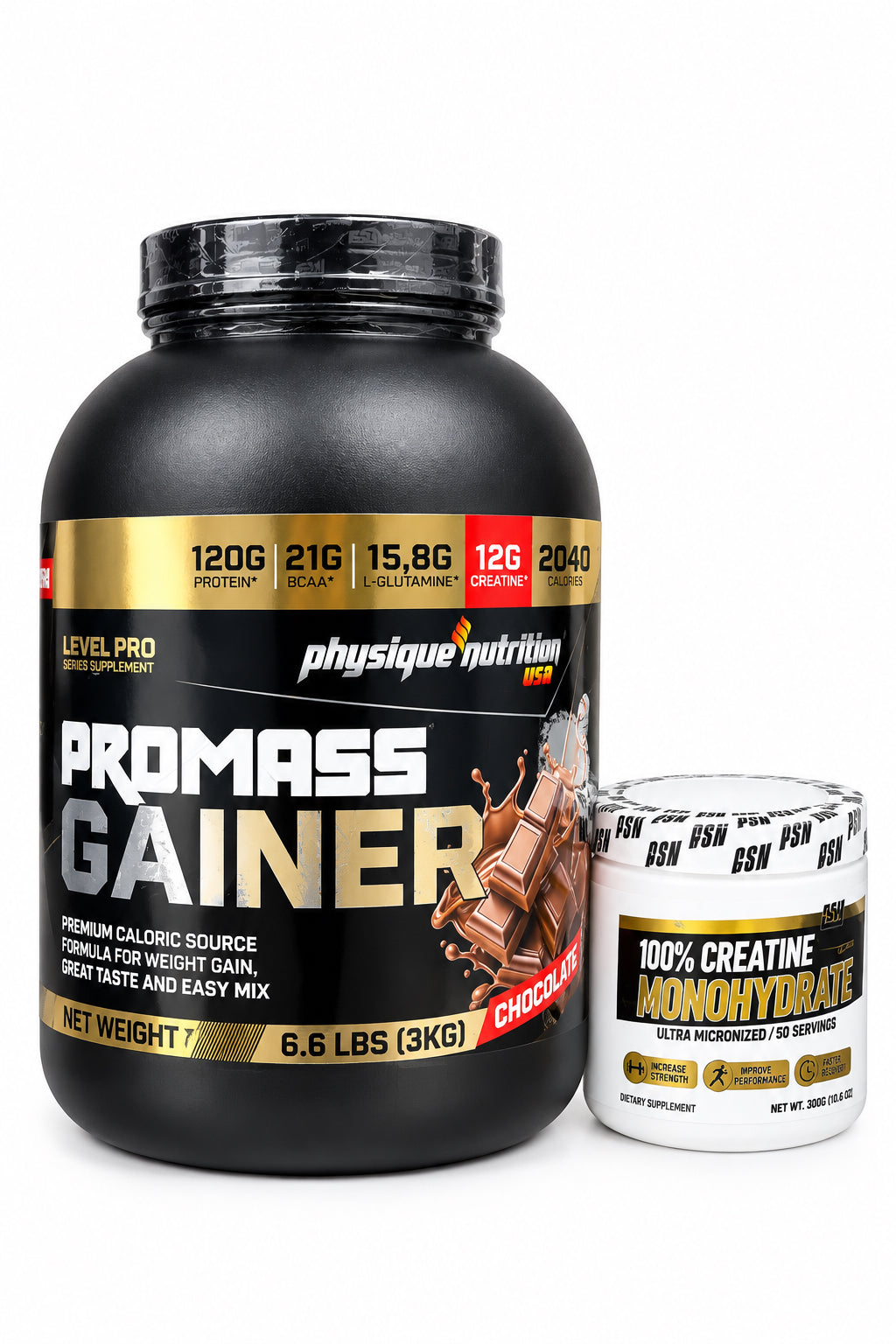 ProMass 3 Kg Physqiue+ Monohydrate Creatine 200 G Gsn
