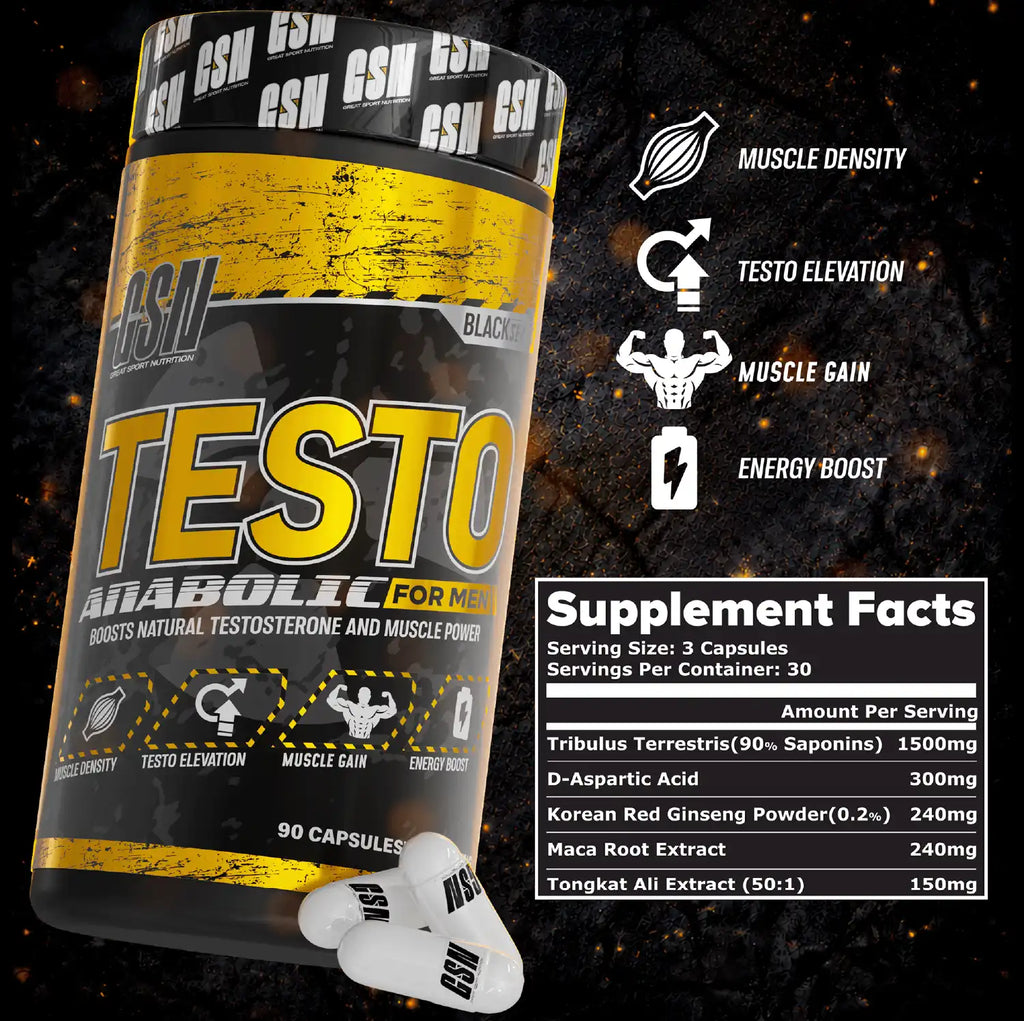 Great Sport Nutrition Anabolic Testo Booster de Testostérone 80 Capsules