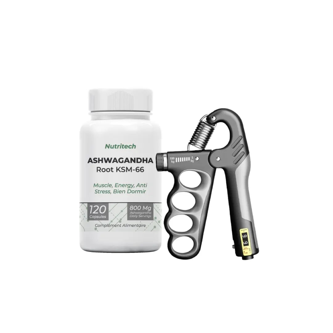 Ashwagandha Ksm 66 - 120 Capsules+hand grip pro