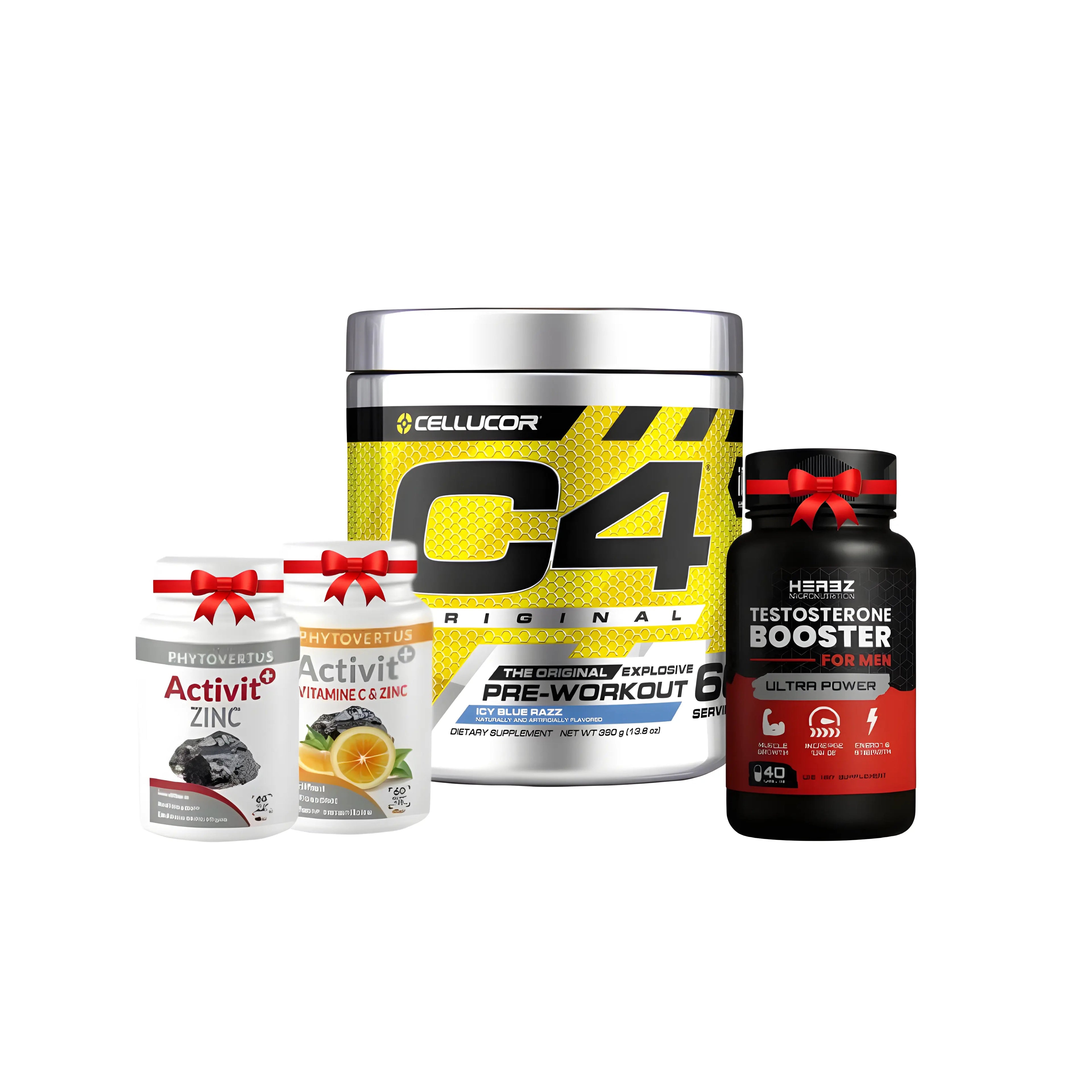 C4 Original Pre-Workout Powder+ ZINC +VIT C +TESTO BOOSTER 40  CAP
