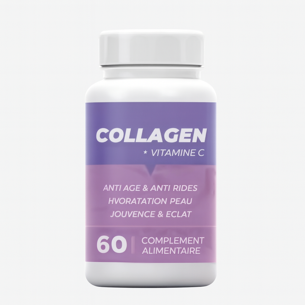 COLLAGEN + VITAMINE C – Anti-Âge & Éclat Peau – 60 capsules