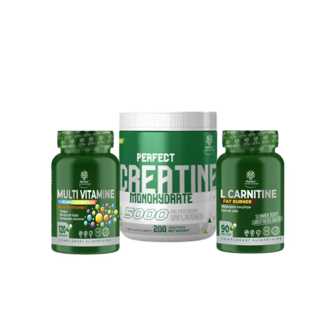 Creatine Monohydrate 200 G + Multivitamine 120 Caps + L Carnitine 90 Caps
