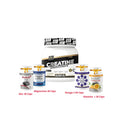 Creatine Monohydrate | 500g gsn + Zinc 30 cap +Vit c 30 cap + Magnésium 30 cap +oméga 3 30 cap