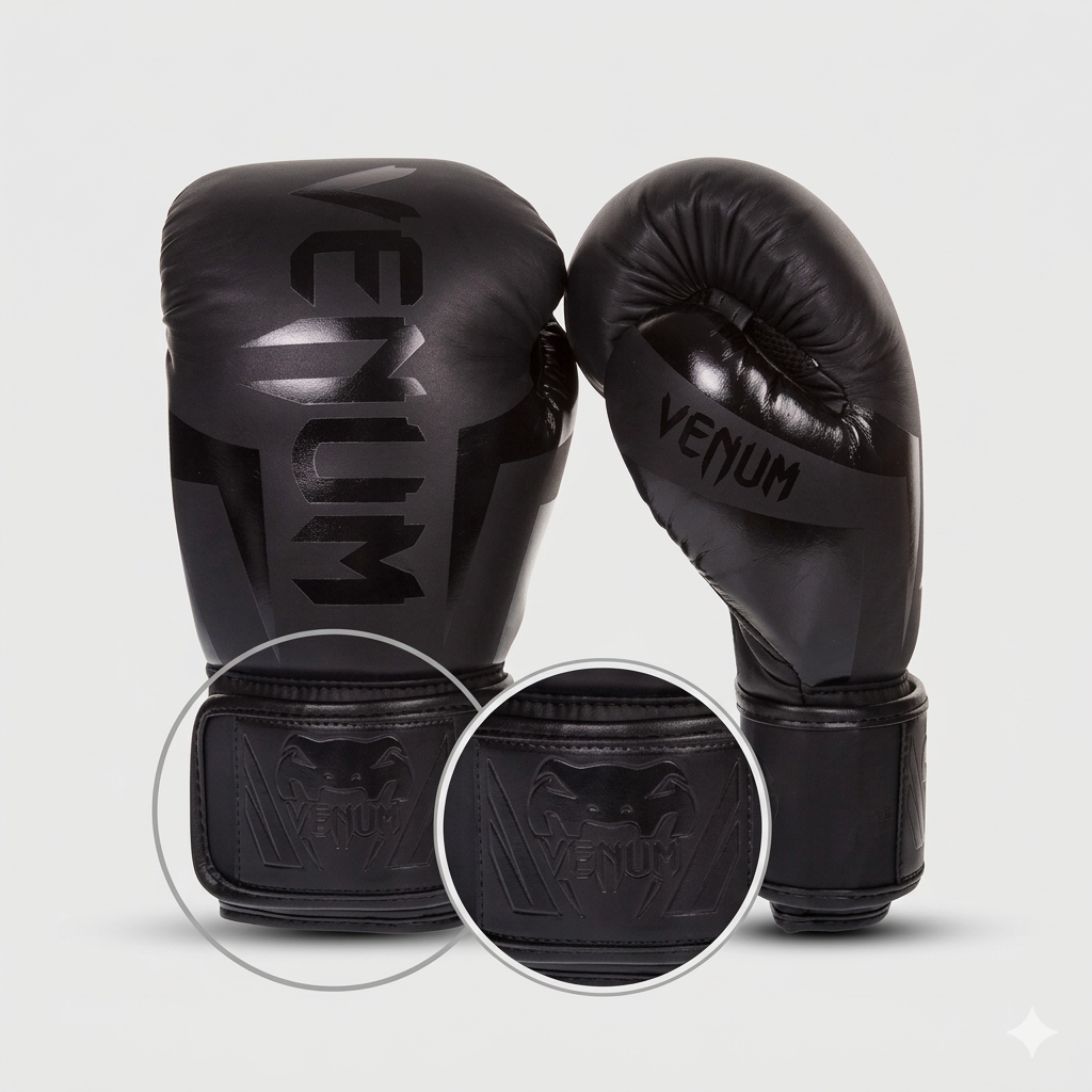 Gants de Boxe Venum Elite - Noir/Noir - Triple Densité
