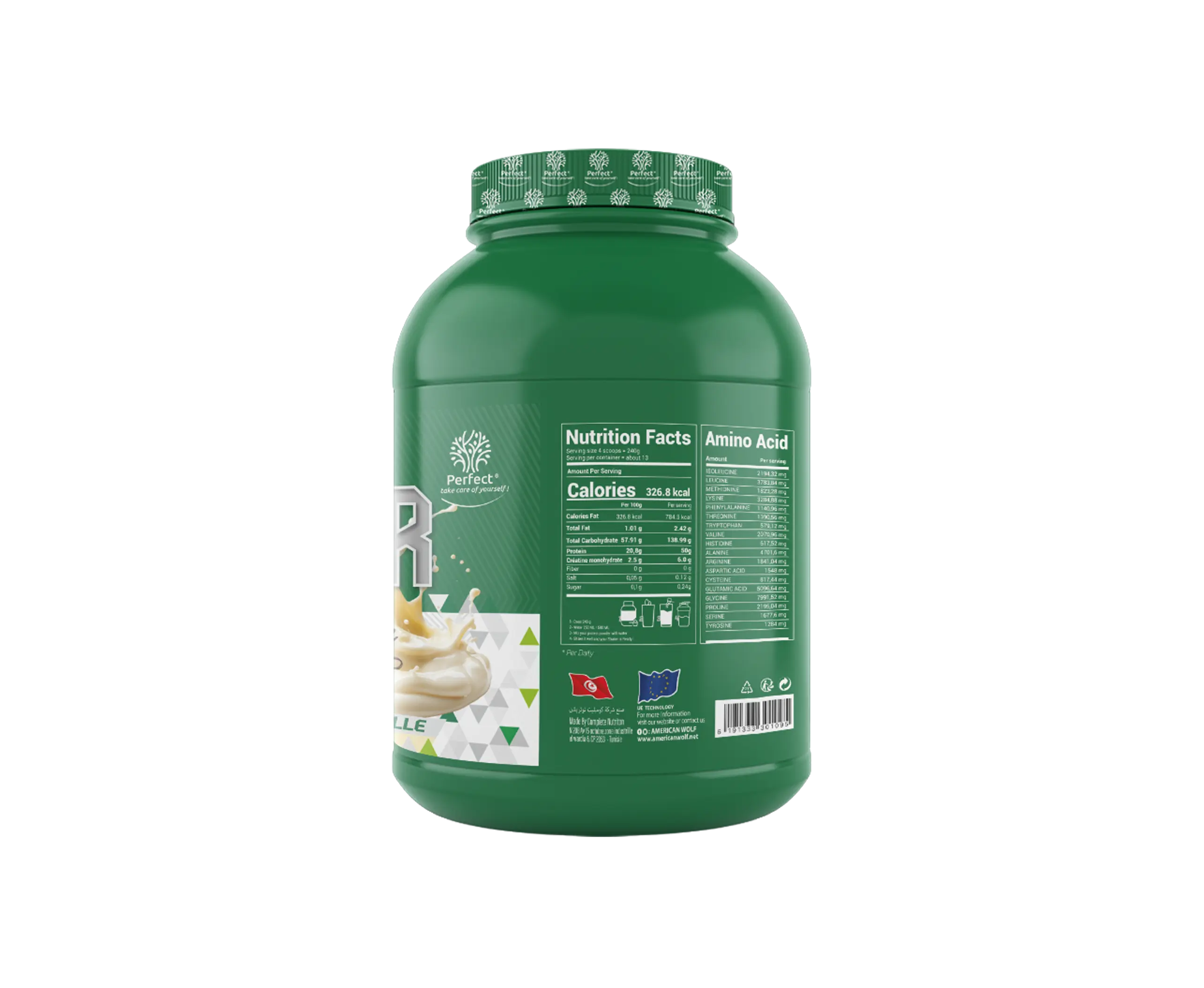 Mass Gainer 3 Kg Perfect Nutrition Vanille Tunisie