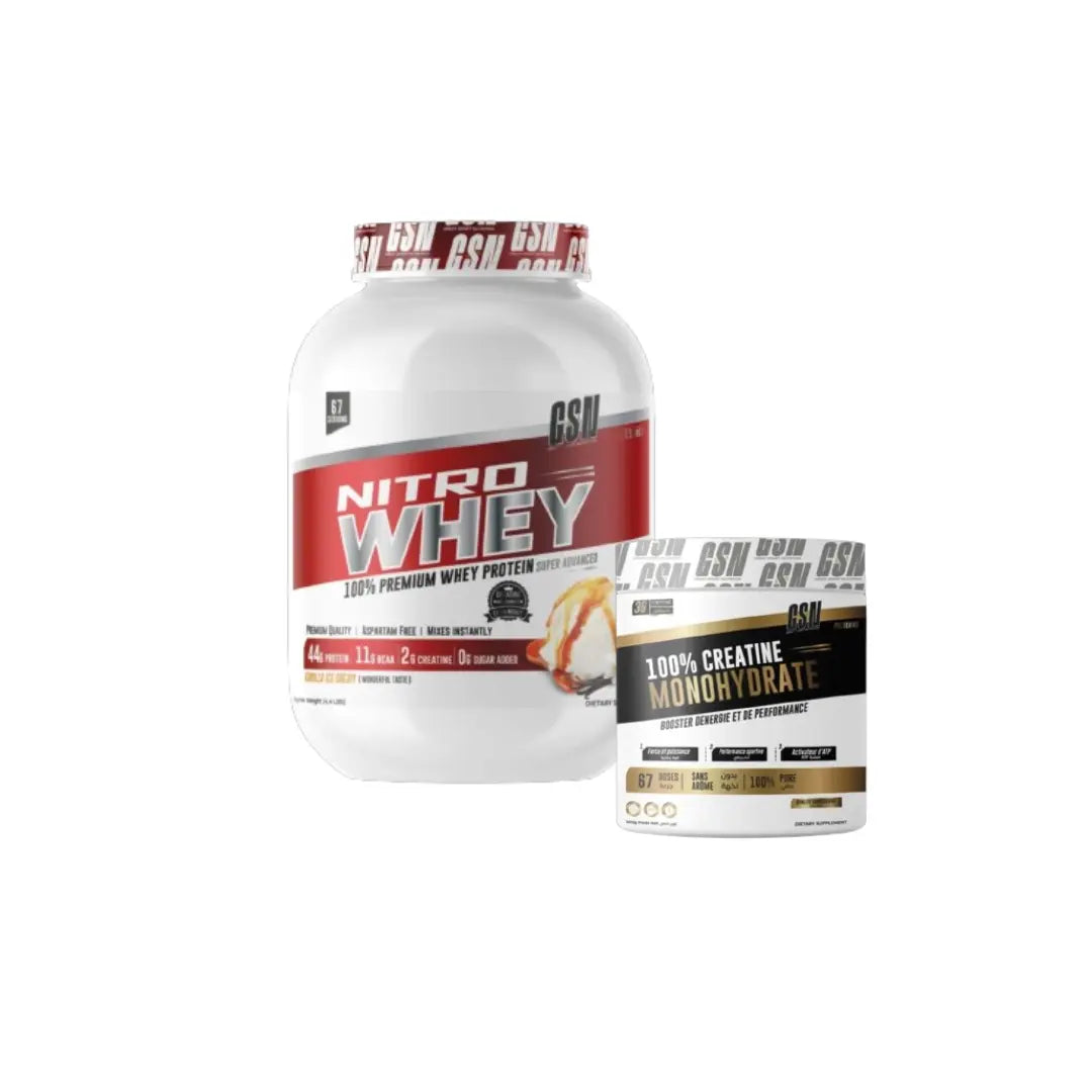 Nitro 100 % whey Protein 2 Kg  gsn+ Creatine Monohydrate 200g gsn