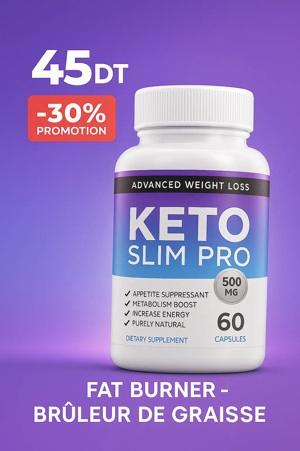 Pertes De Poids KETO PRO SLIM (60 Capsules)