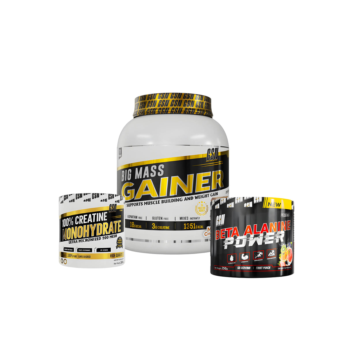 Pack Big Mass Gainer 1kg avec Créatine 200g et Bêta-Alanine