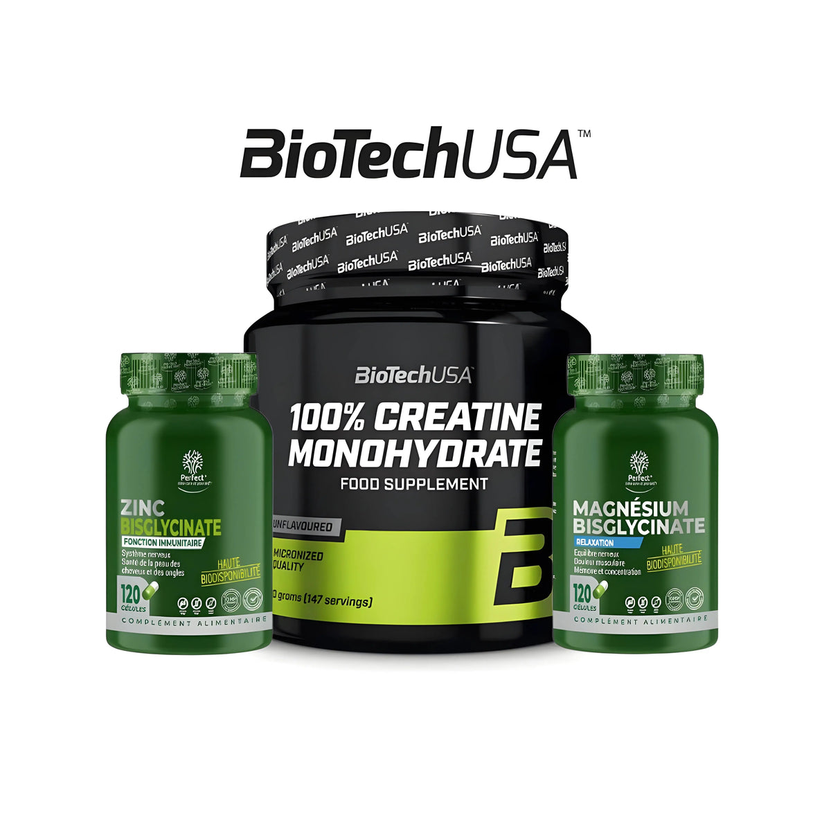 Pack BiotechUSA Créatine Micronisée avec Zinc et Magnésium