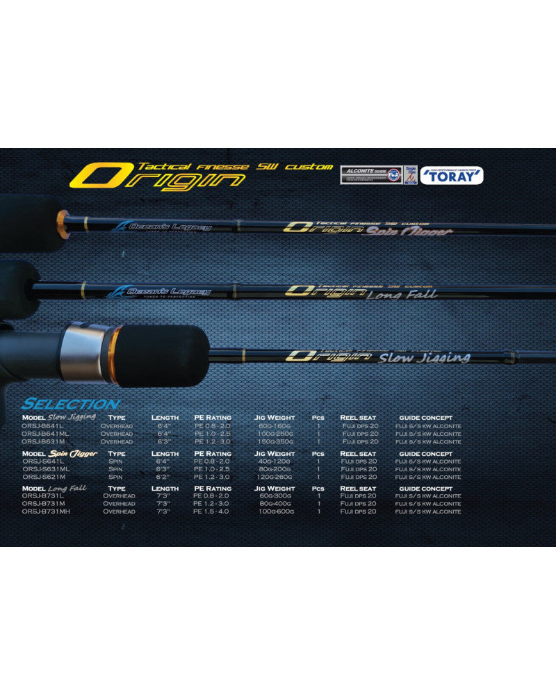Ocean's Legacy Origin Long Fall Canne de Jigging Spiral Wrap