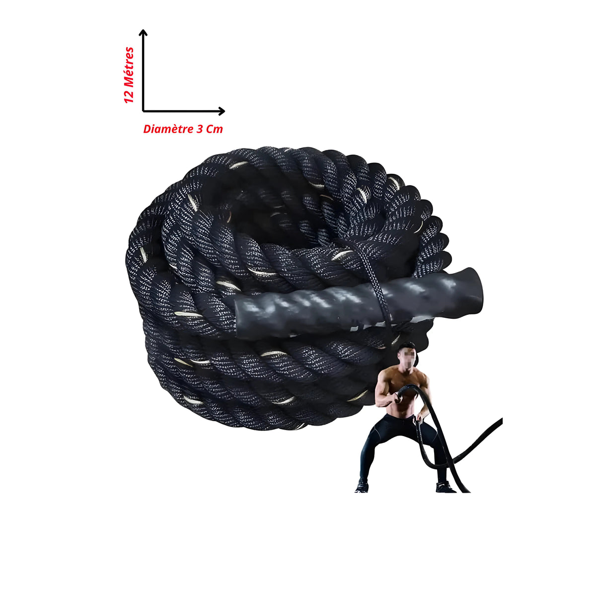 Corde CrossFit ondulatoire 9 mètres - vue enroulée