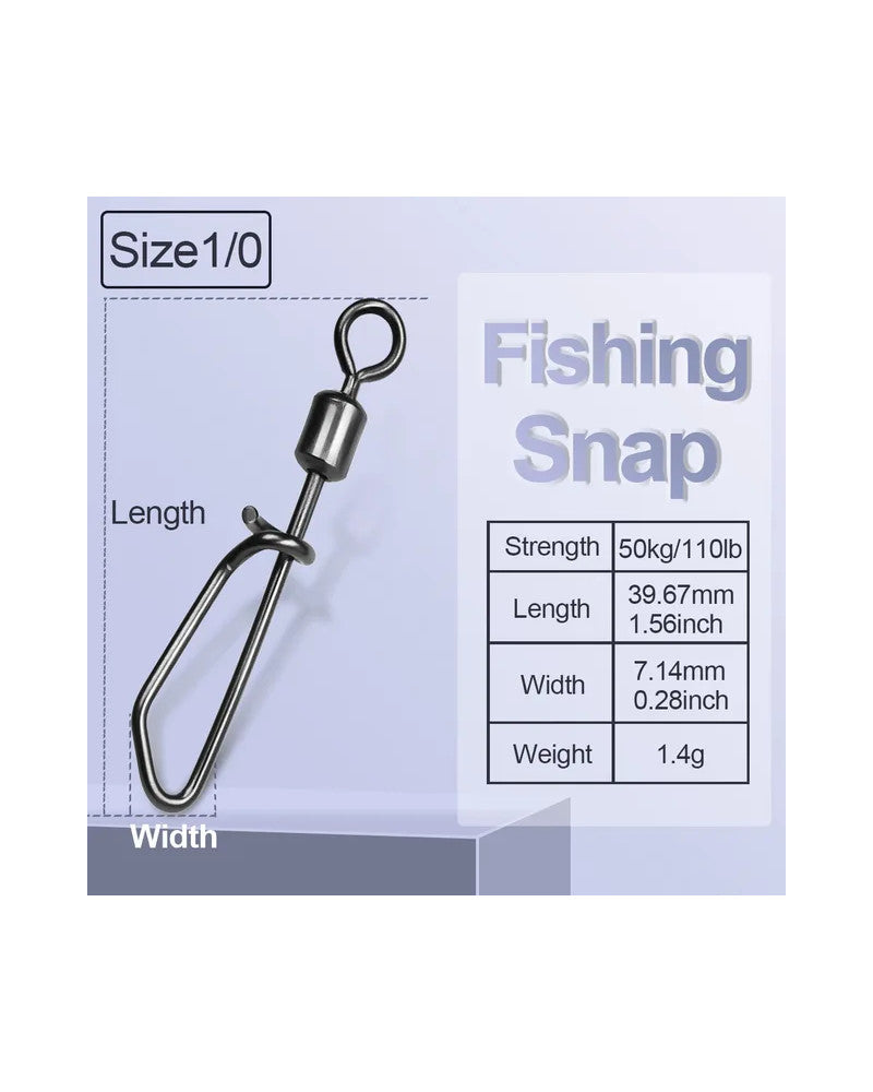 Émerillon Agrafe Corkscrew Swivel Snap 1/0