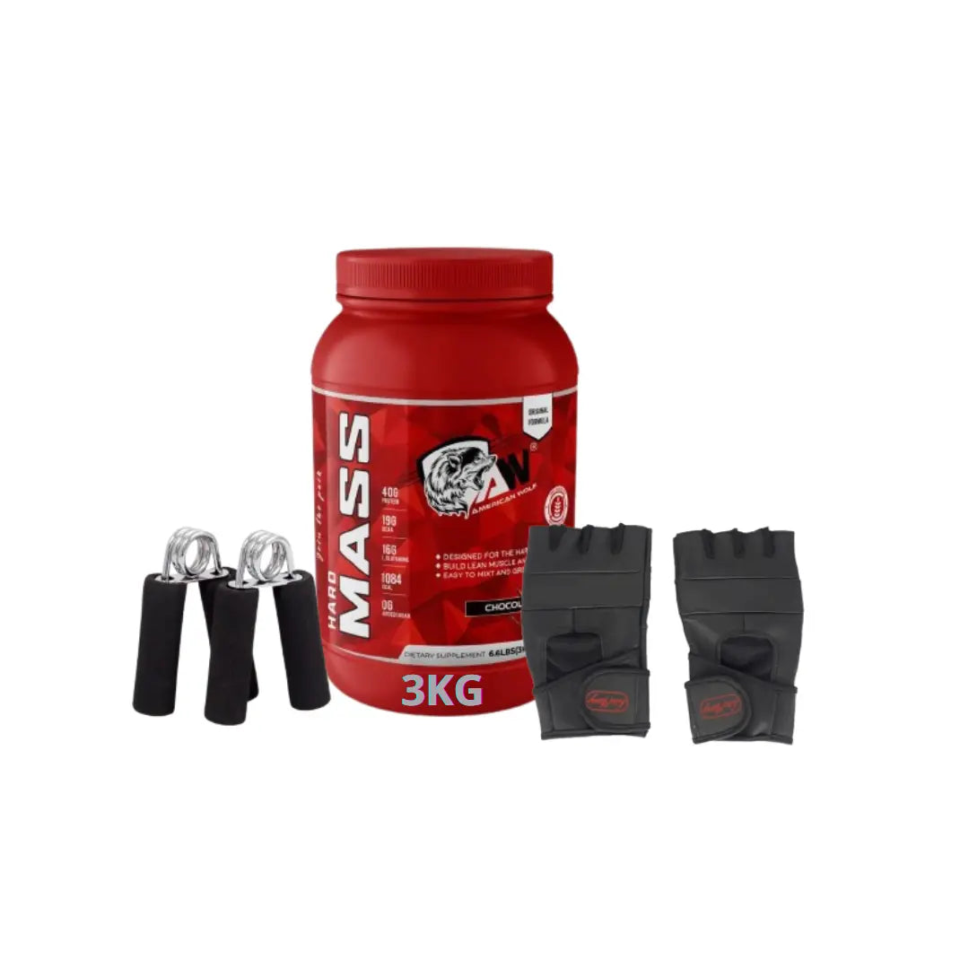 Pack Hard Mass 3kg avec Gants et 2 Hand Grip