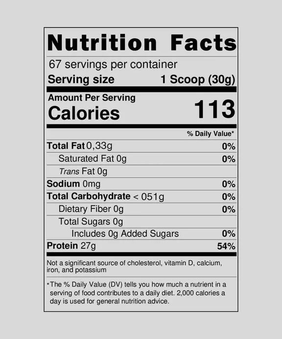 Isolate Pro Whey 2kg composition nutritionnelle