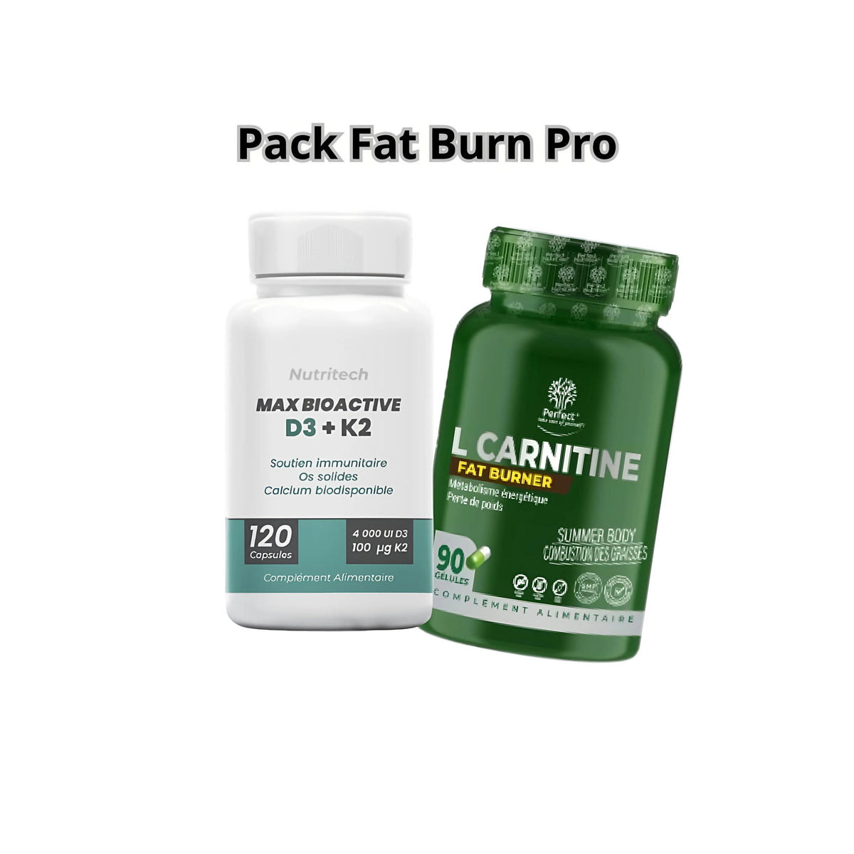 Pack L-Carnitine 90 gélules et Vitamine D3 K2 120 gélules