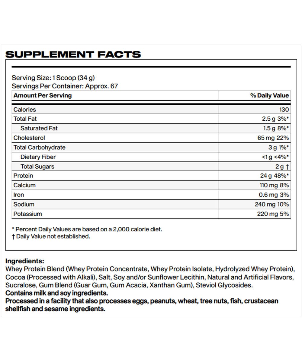 MuscleTech Nitro Tech Whey Gold 2.28kg informations nutritionnelles