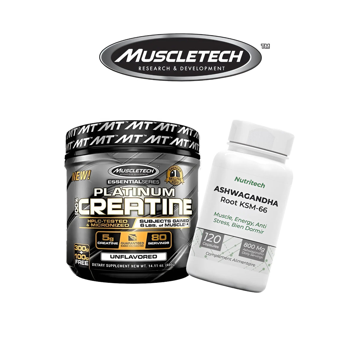 Pack MuscleTech Platinum Créatine avec Ashwagandha