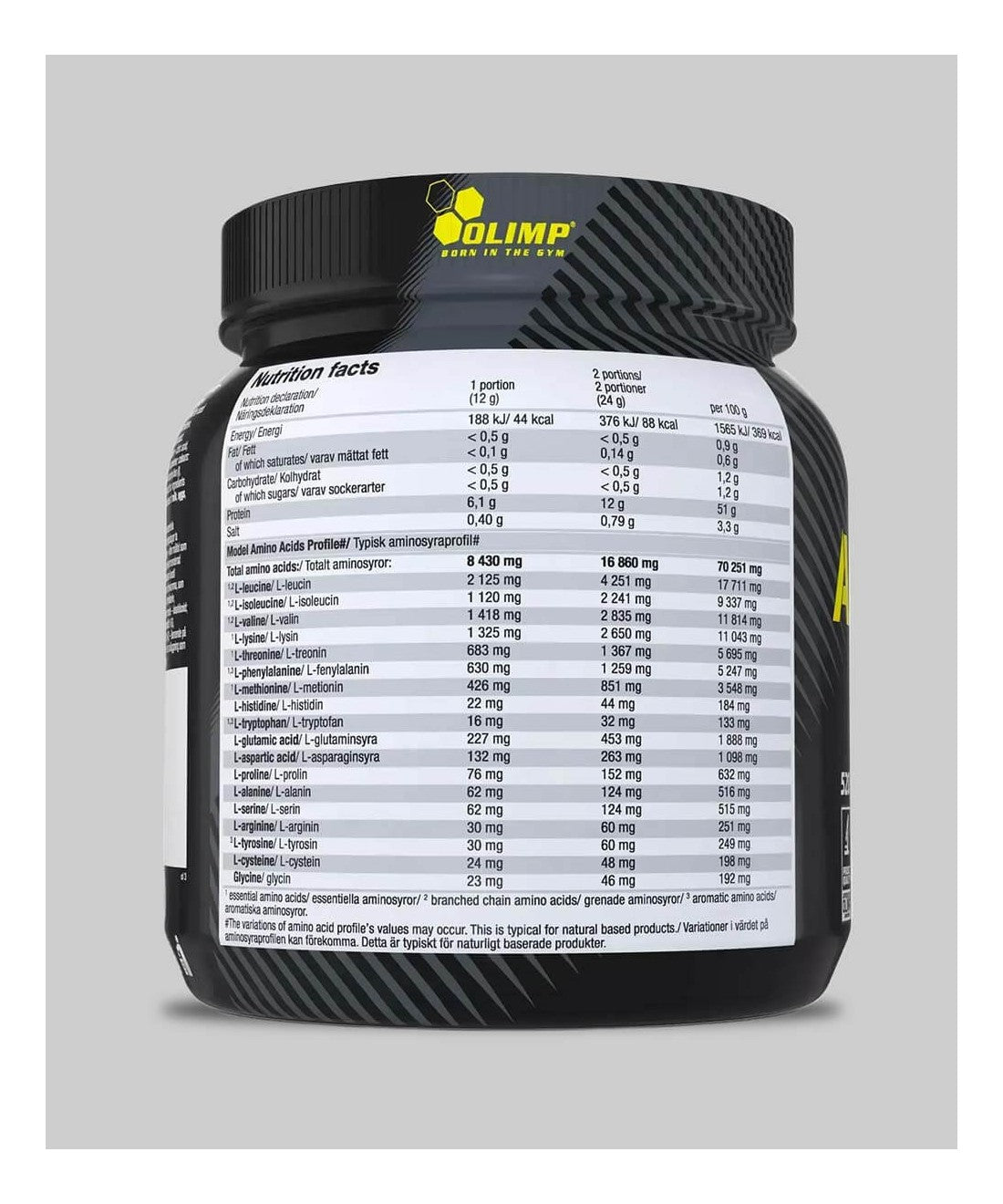 Olimp Amino EAA Xplode Powder 520g informations nutritionnelles
