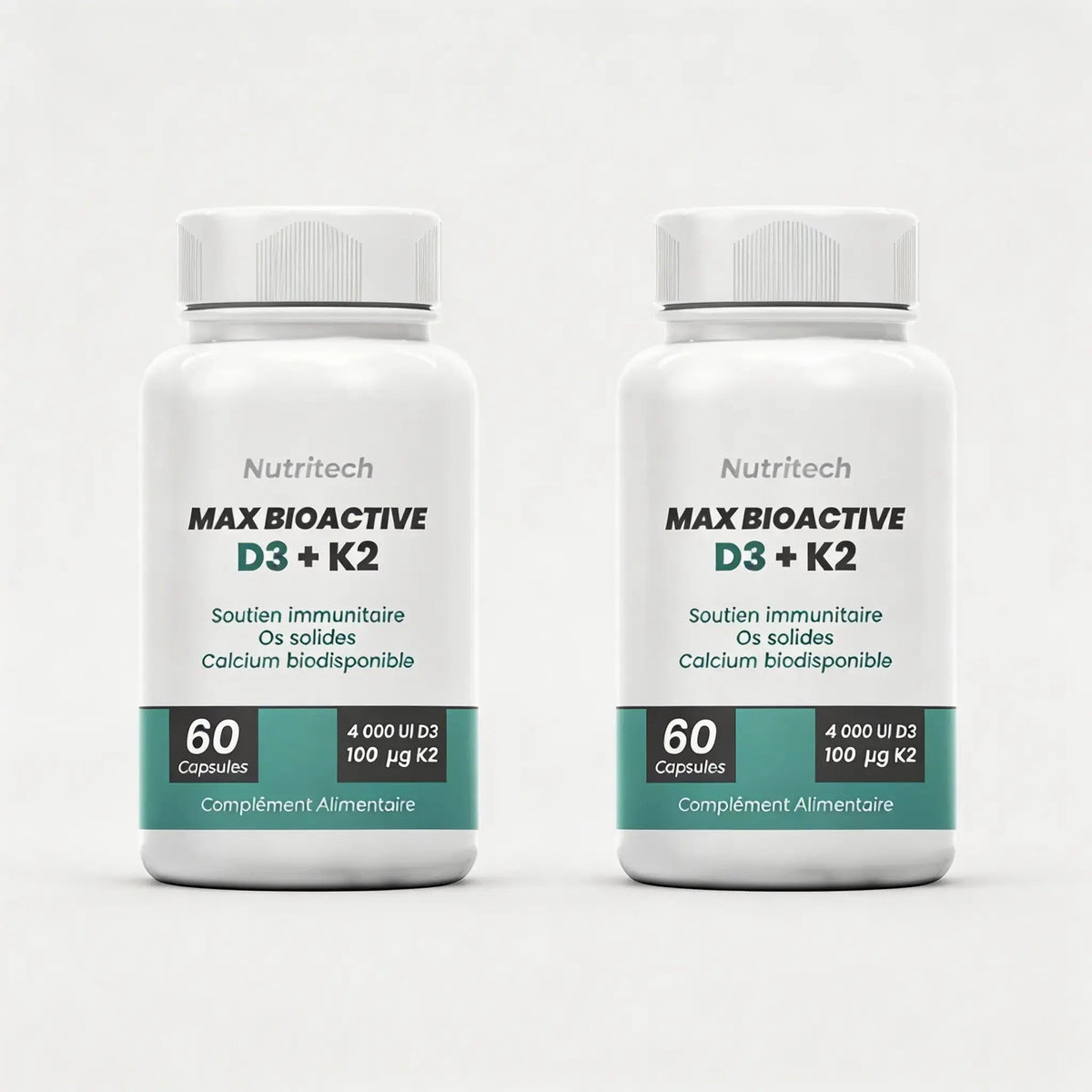 Pack 2 Vitamine D3 K2 60 gélules