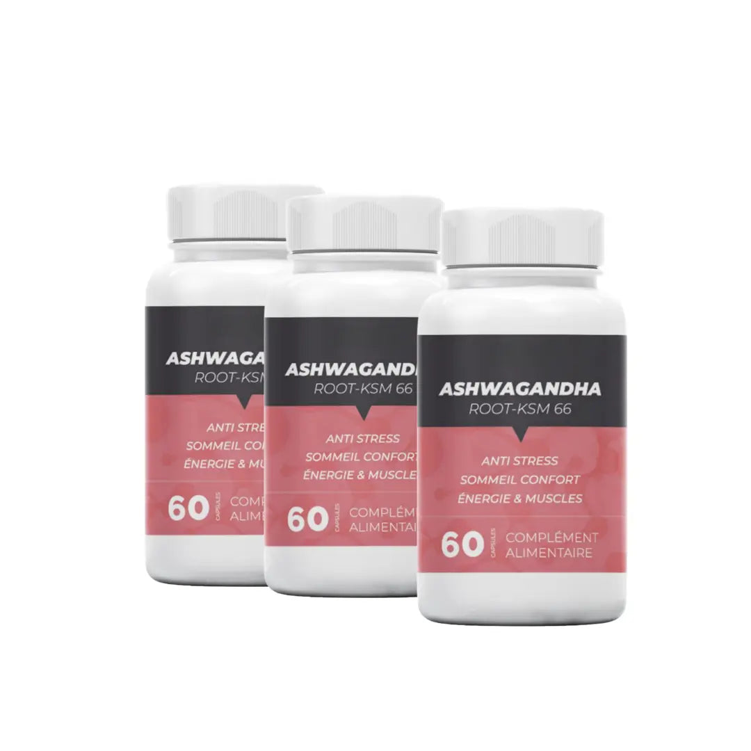 Pack 3x Ashwagandha Root KSM-66 180 capsules
