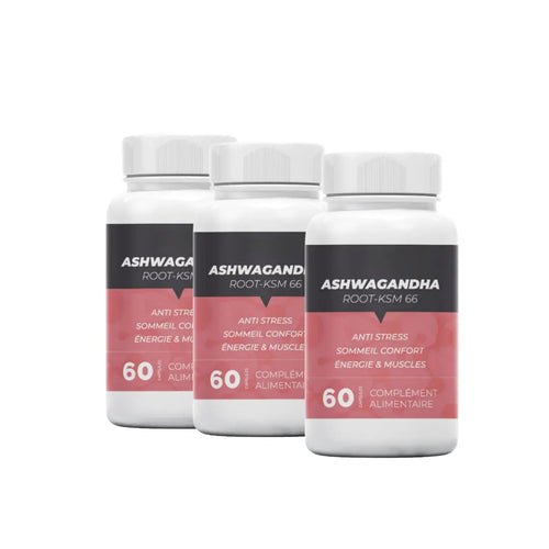 Pack 3x Ashwagandha Root KSM-66 180 capsules