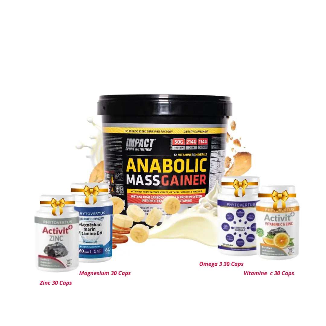 Pack Anabolic Mass Gainer 5kg avec vitamines et minéraux