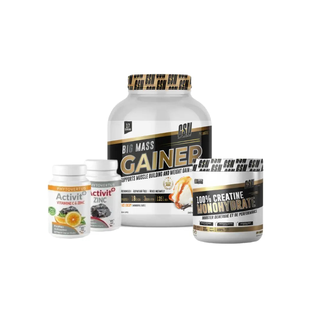 Pack Big Mass Gainer 3kg avec créatine zinc vitamine C