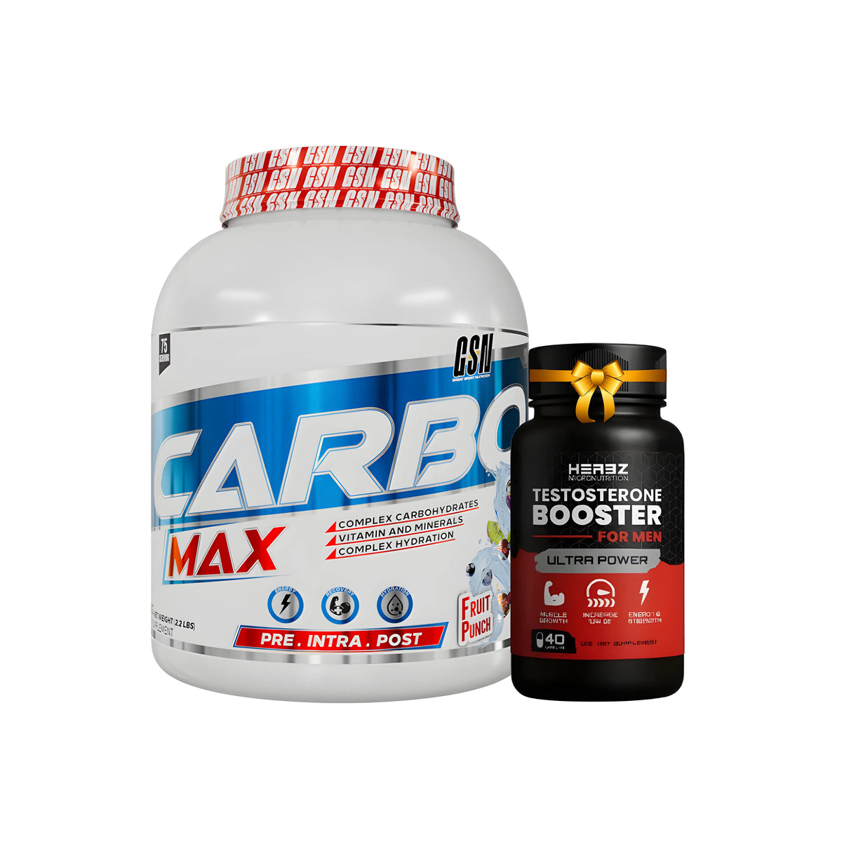 Pack Carbo Max 3kg avec testo booster 40 capsules