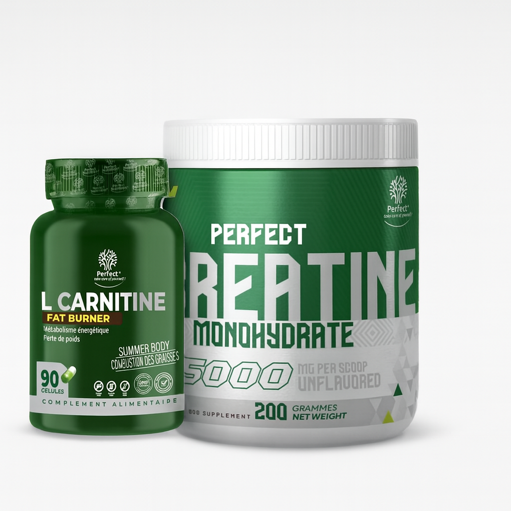 Pack Créatine Monohydrate 200g et L-Carnitine 90 capsules