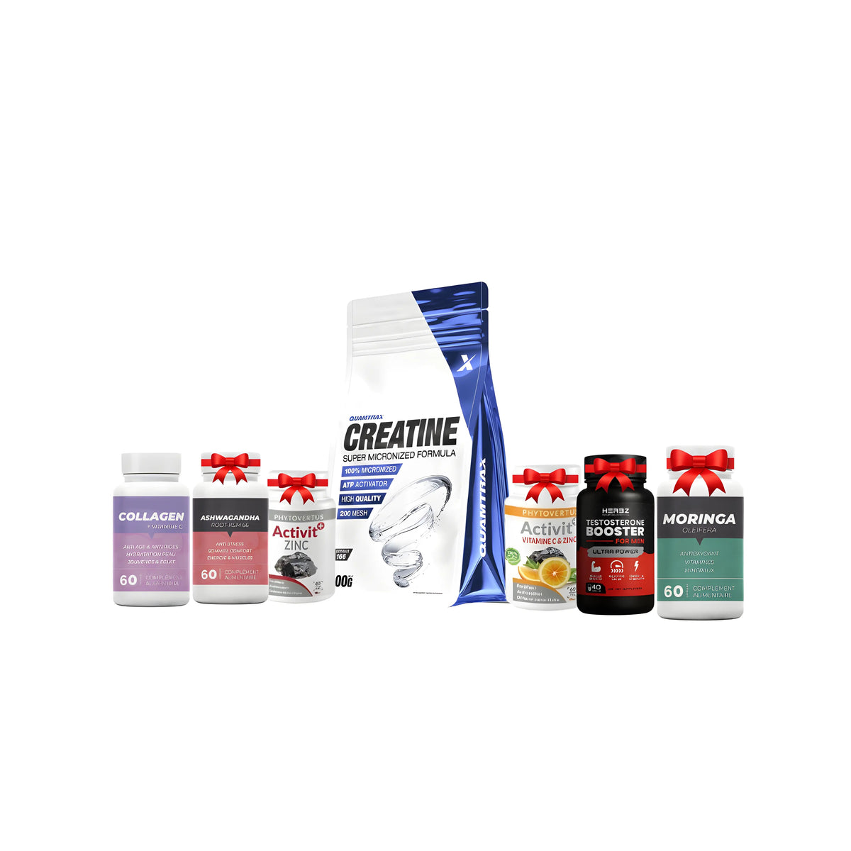 Pack créatine Quamtrax 500g avec vitamines et suppléments