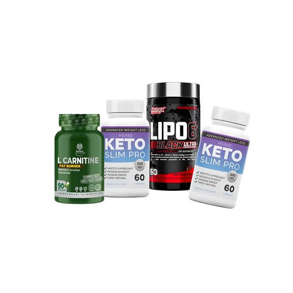 Pack Minceur Lipo-6 120 caps Keto Slim Pro 60 caps et L-Carnitine 90 caps