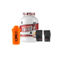 Pack Nitro Whey Protein 2kg gants cuir shaker