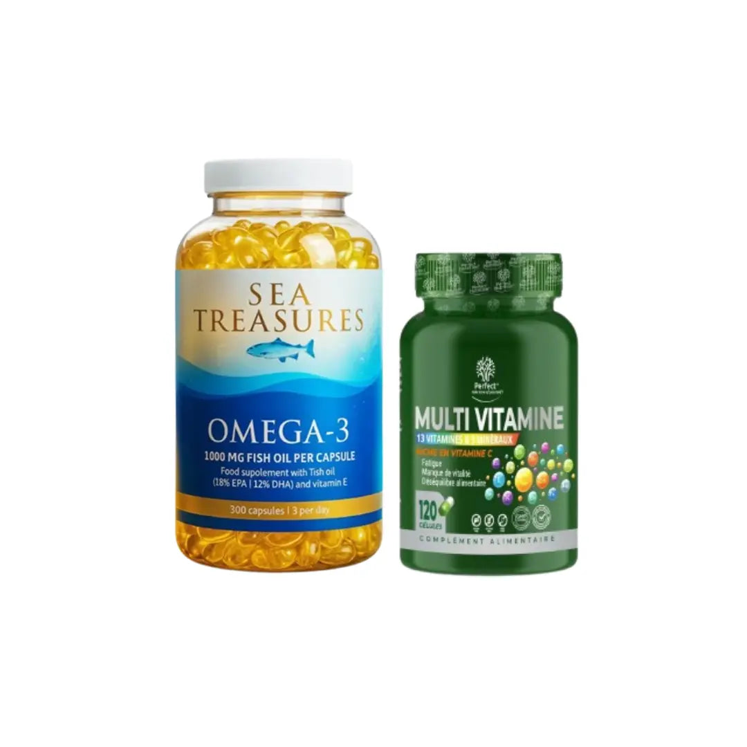 Pack omega 3 300 capsules avec multivitamine 120 capsules