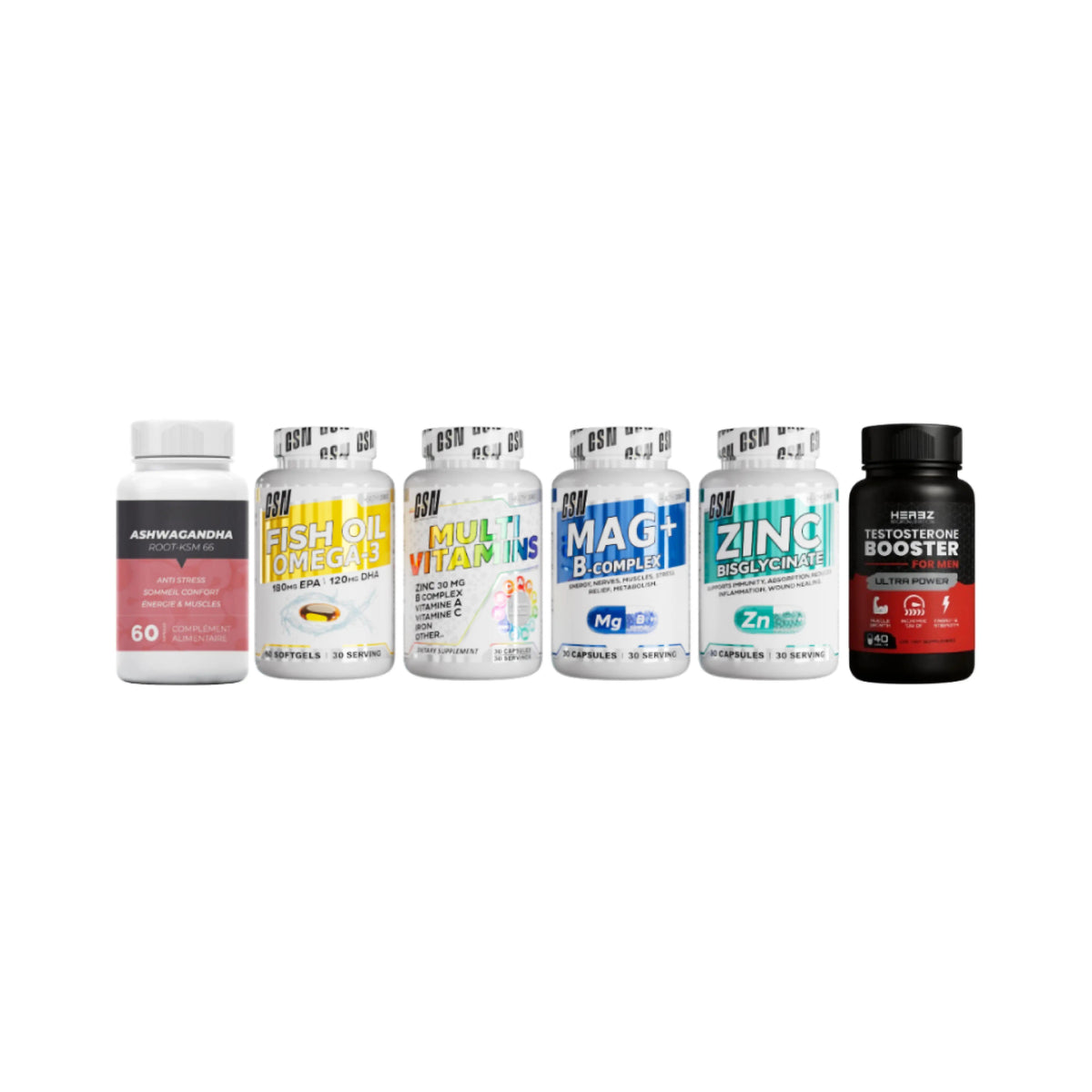 Pack omega multivitamine magnésium zinc testo ashwagandha