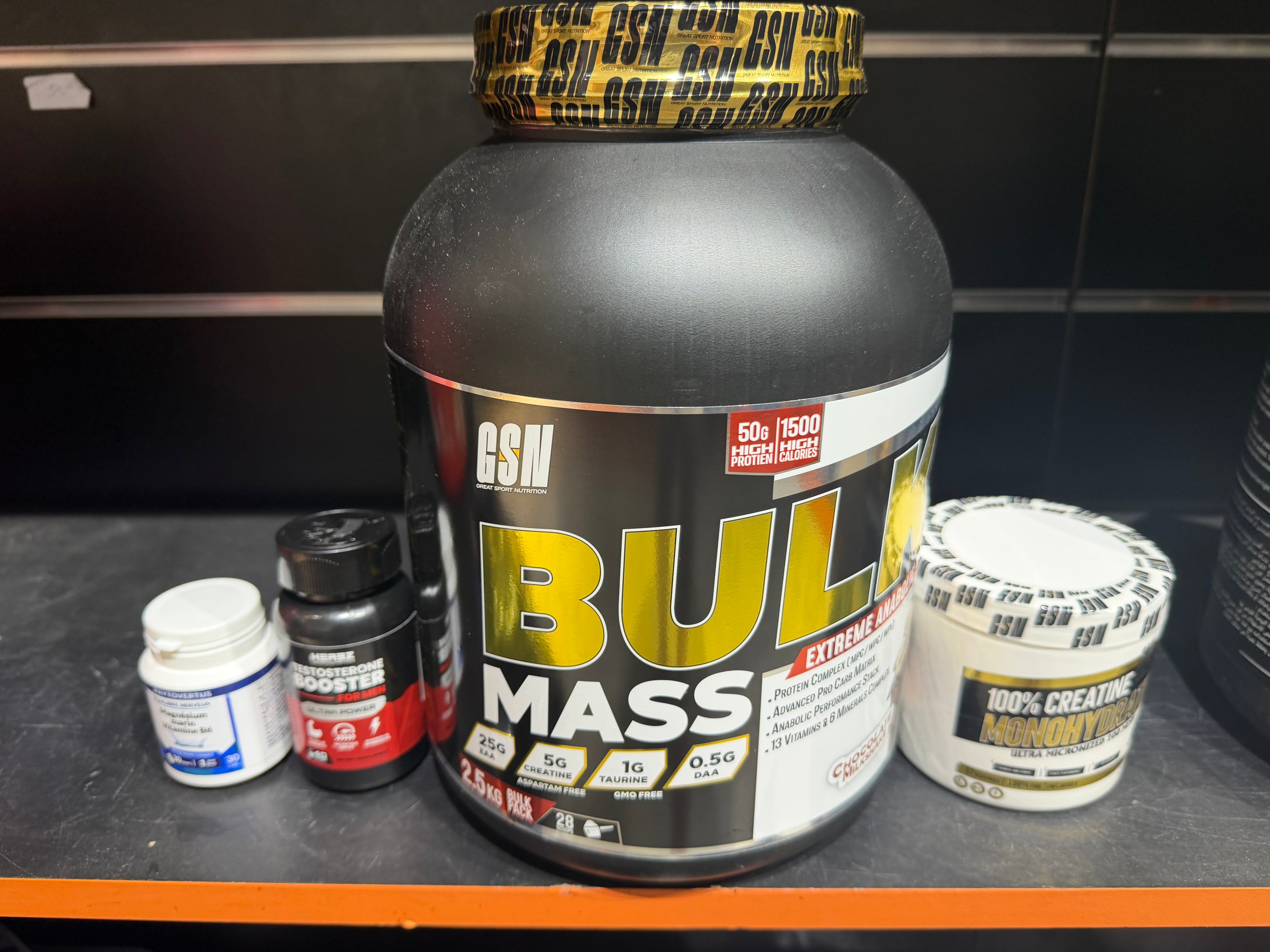 Pack prise de masse GSN Bulk Mass 2,5 kg, créatine GSN, booster homme et magnésium B6 - Nivo Tunisie