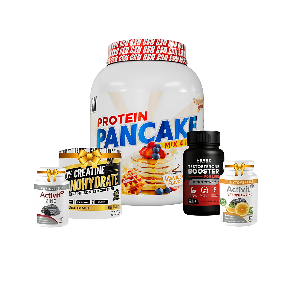Pack Protein Pancake avec Vitamine C, Zinc, Testo Booster et Créatine 200g