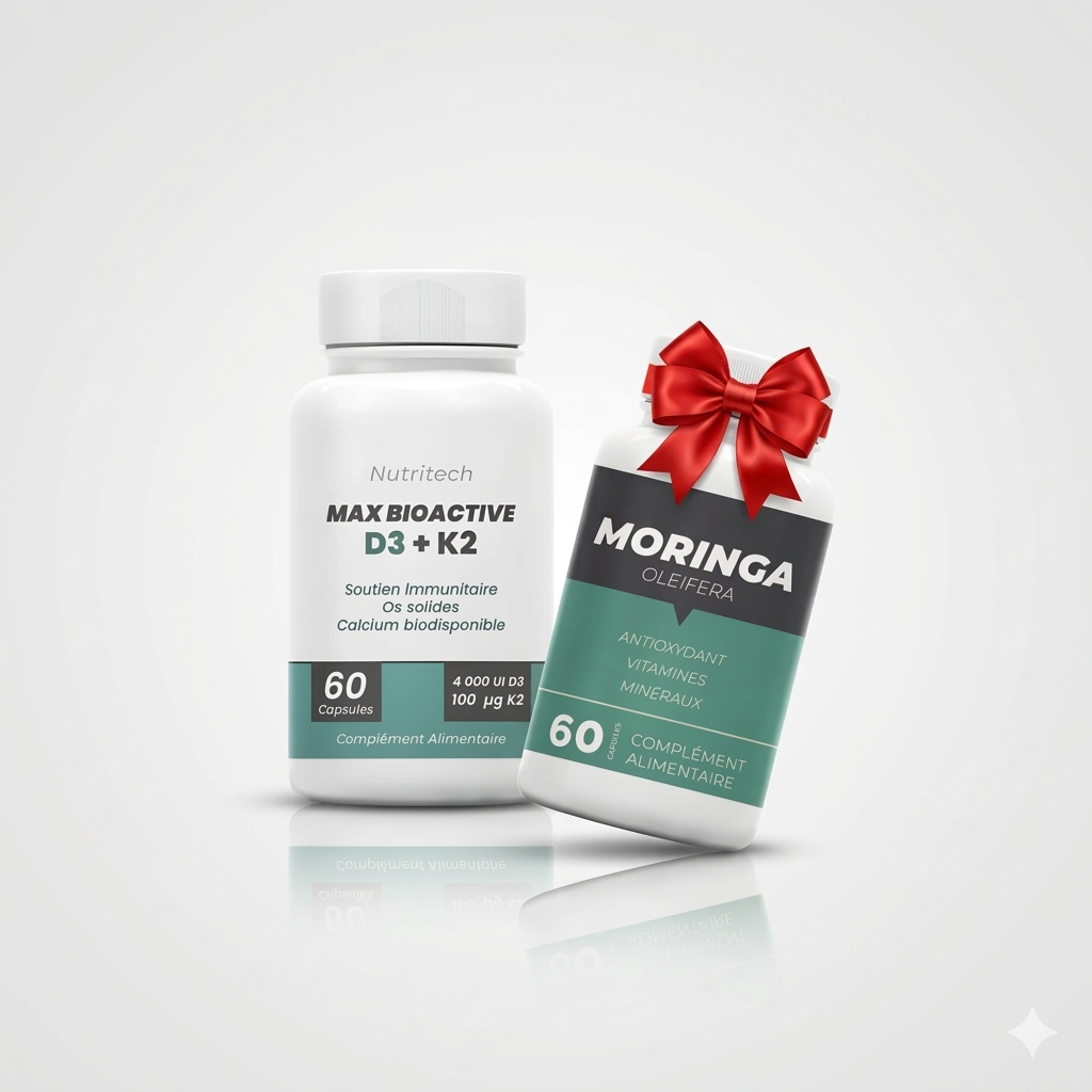 Pack Vitalité D3+K2 60 caps et Moringa Oleifera 60 caps