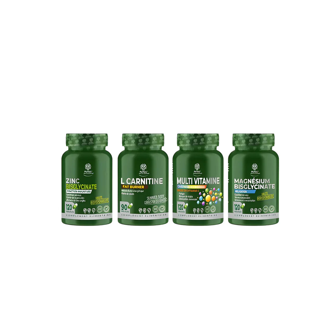 Pack Vitalité Multivitamines L-Carnitine Zinc et Magnésium 120 capsules chacun