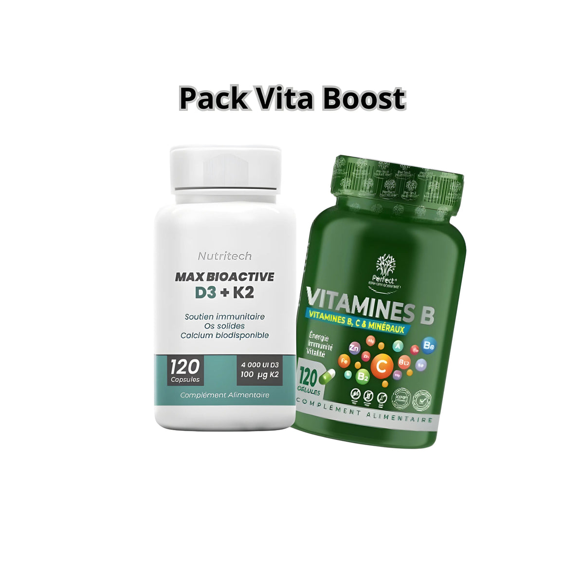 Pack Vitamine B 120 gélules et Vitamine D3 K2 120 gélules