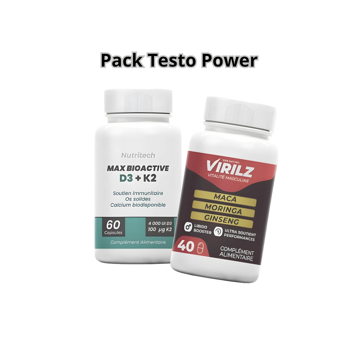 Pack Vitamine D3 K2 et Testo Boost