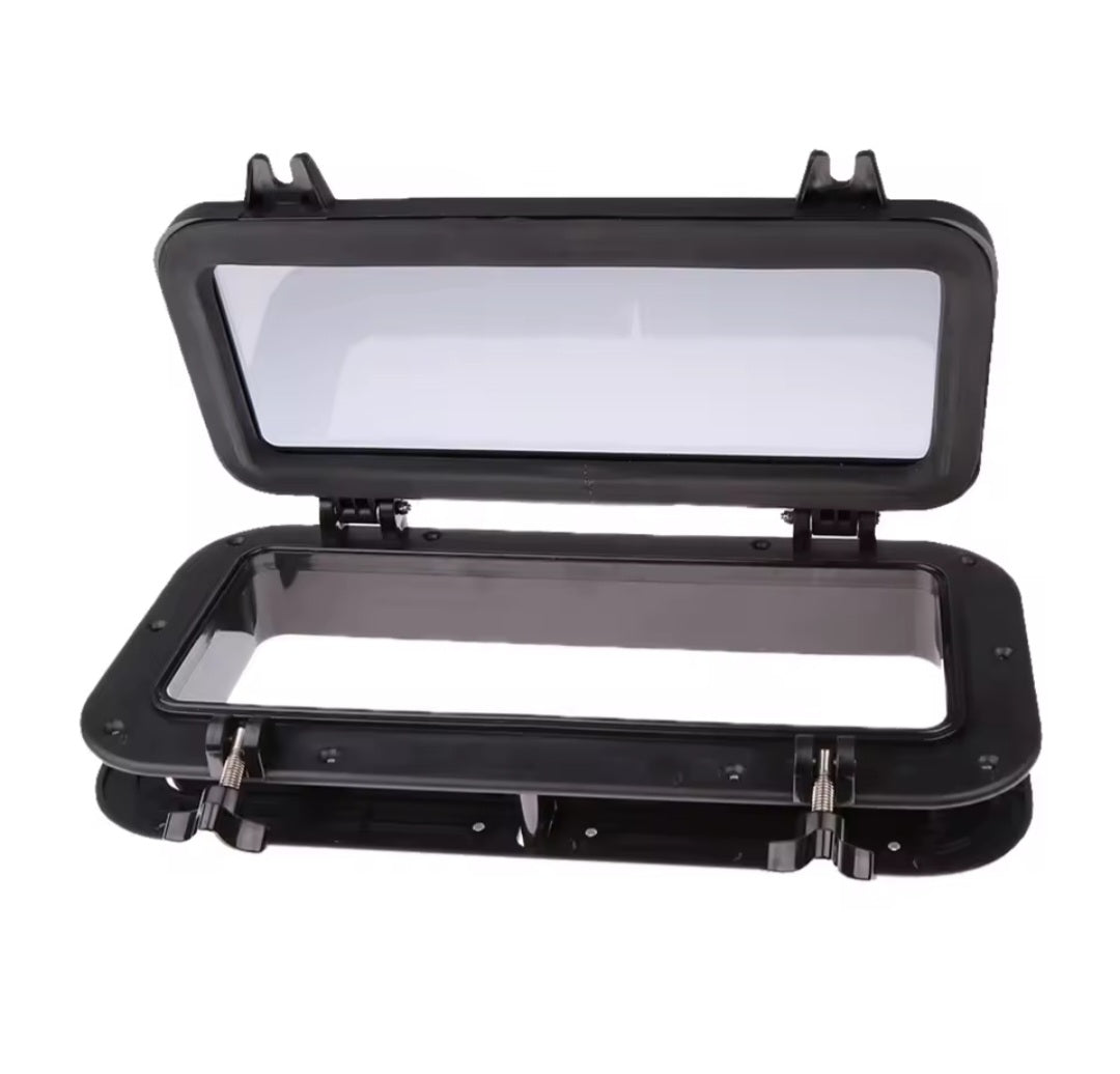 Seaflo SFPP2-04 hublot rectangulaire noir verre trempé 4mm