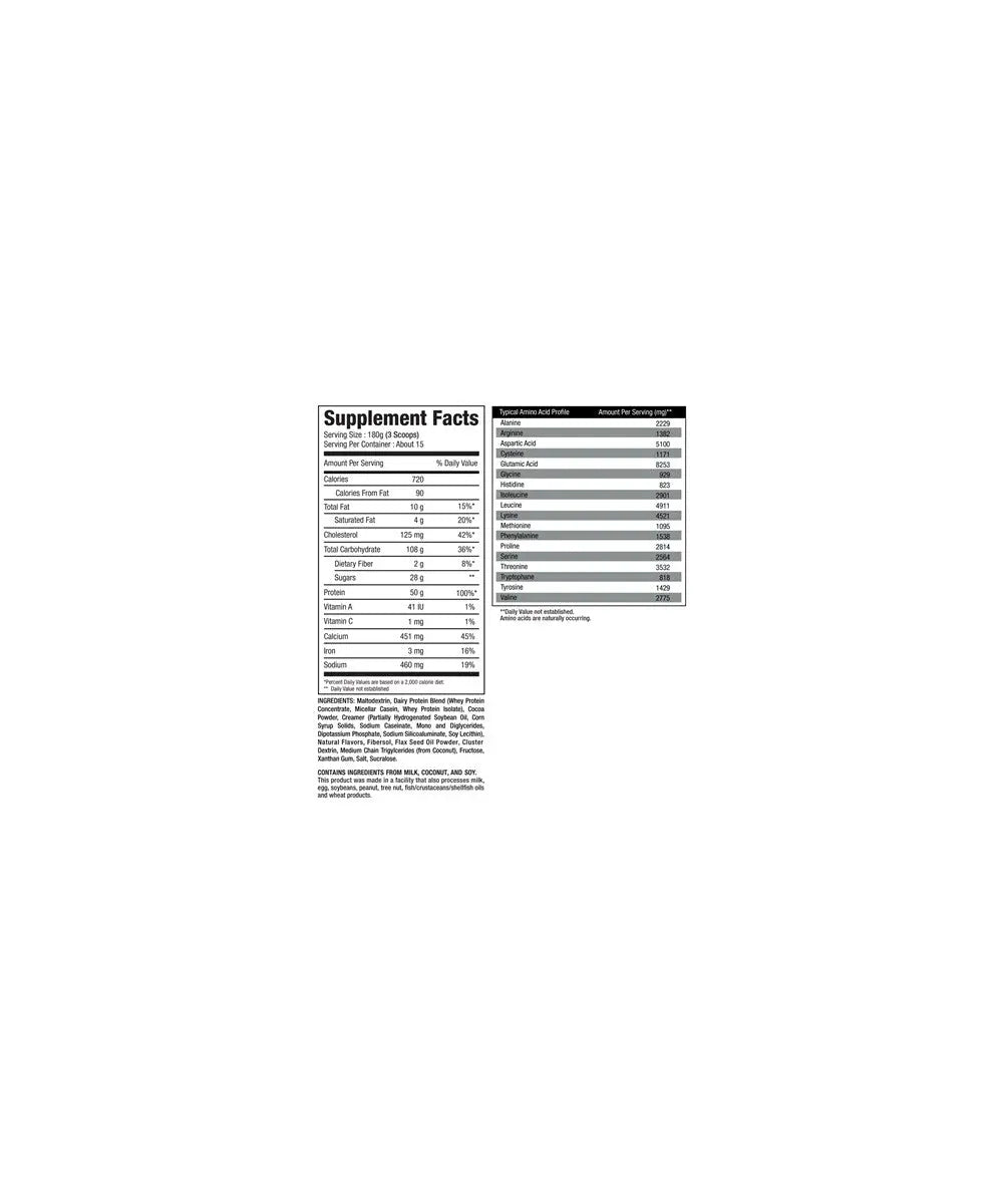 Thermo Gainer prise de masse 2.72kg - informations
