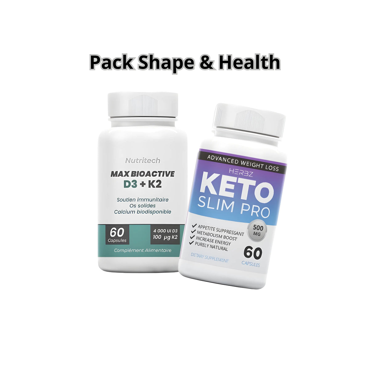 Pack Vitamine D3 K2 et Keto Slim 60 gélules