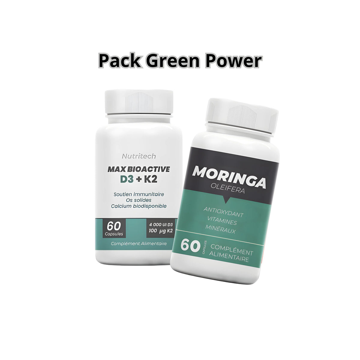 Pack Vitamine D3 K2 et Moringa 60 gélules